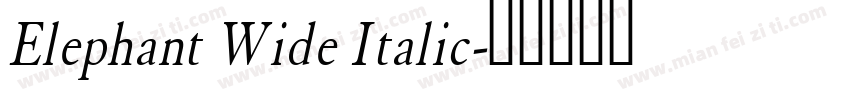Elephant Wide Italic字体转换
